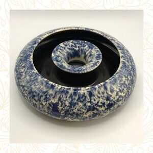 Birdsall Worthington Pottery LTD Blue Agate Flower Vase Mahone Bay Nova Scotia